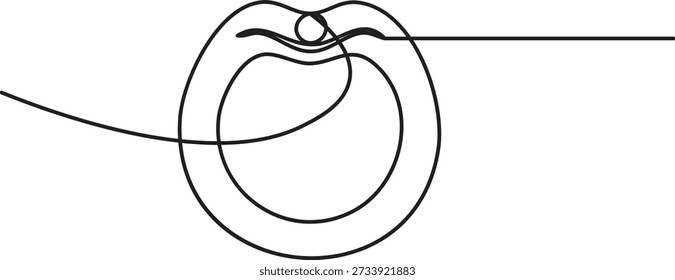 Linha de fluxo ininterrupta conceito visual mínimo minimalista anel de pérola