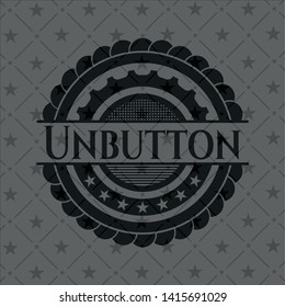 Unbutton retro style black emblem. Vector Illustration. Detailed.