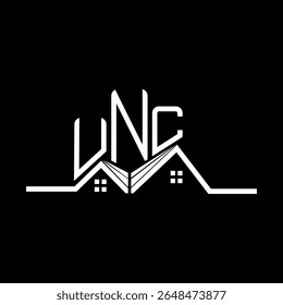 UNC Real State logo design, UNC simple and modern logo. UNC luxurious alphabet design  