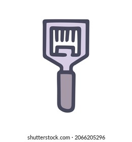 uncapping fork color vector doodle simple icon