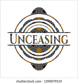 Unceasing arabic style emblem. Arabesque decoration.
