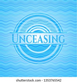Unceasing water wave emblem background.