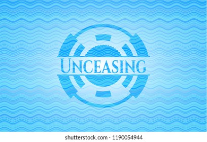 Unceasing water wave style badge.