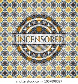     Uncensored arabesque emblem background. arabic decoration.