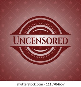 Uncensored badge with red background