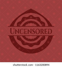 Uncensored badge with red background