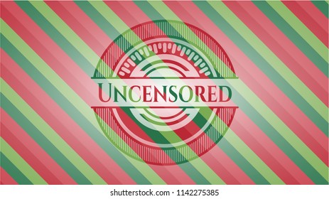Uncensored christmas emblem background.