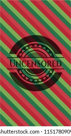 Uncensored christmas emblem background.