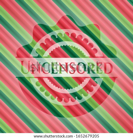Uncensored christmas style emblem. Vector Illustration. Detailed.