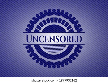 Uncensored with jean texture. Vector Illustration. Detailed. 