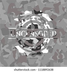 Uncensored on grey camo pattern