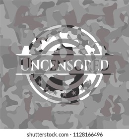 Uncensored on grey camo pattern