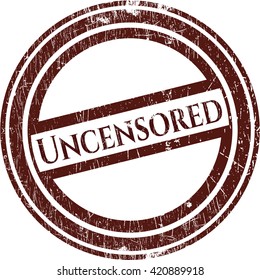 Uncensored rubber seal with grunge texture