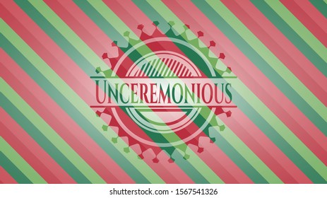 Unceremonious christmas emblem background. Vector Illustration. Detailed.