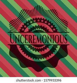 Unceremonious christmas emblem background. Vector Illustration. Detailed.