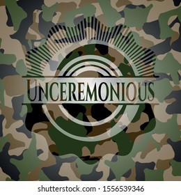 Unceremonious on camouflaged pattern. Vector Illustration. Detailed.