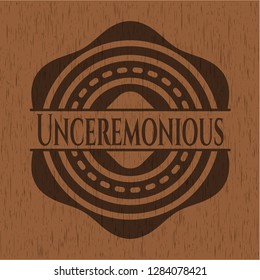 Unceremonious wooden emblem. Vintage.