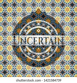 Uncertain arabic emblem. Arabesque decoration.