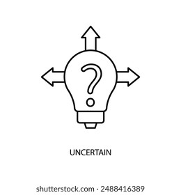 uncertain concept line icon. Simple element illustration. uncertain concept outline symbol design.