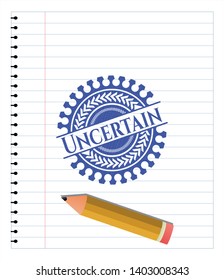 Uncertain draw (pen strokes). Blue ink. Vector Illustration. Detailed.