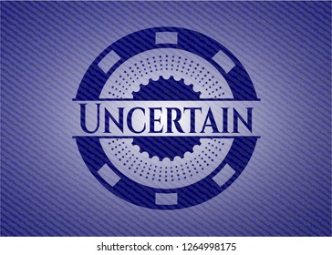 Uncertain emblem with jean high quality background