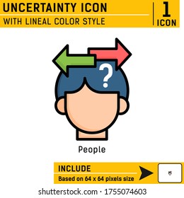 Icono de vector premium de persona incierta con estilo de color lineal aislado en fondo blanco. Plantilla de diseño de ilustración de vector para impresión, diseño web, aplicación móvil, logotipo, proyecto, interfaz de usuario y UX