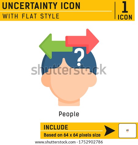Uncertain Person premium vector icon with flat style isolated on white background. Vector illustration concept design template for print,  web design, mobile app, logo, project, UI and UX. EPS file