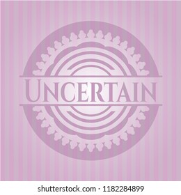 Uncertain pink emblem