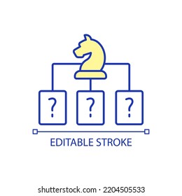 Uncertain Plan RGB Color Icon. Indefinite Business Project. Chess Game Strategy. Steps And Stages. Isolated Vector Illustration. Simple Filled Line Drawing. Editable Stroke. Arial Font Used