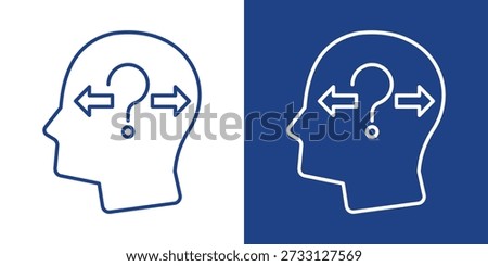 Uncertainty Blue And White Icon Style Collection