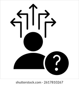 Ilustración vectorial de icono de glifo de incertidumbre