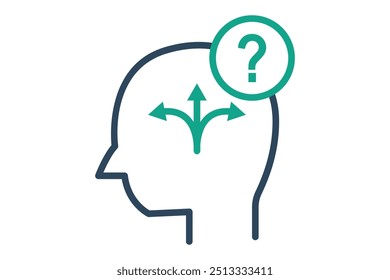 Uncertainty icon. line icon style. head with question mark. icon related to SWOT. business elements vector illustration