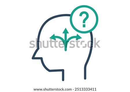 Uncertainty icon. line icon style. head with question mark. icon related to SWOT. business elements vector illustration