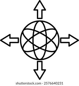 Uncertainty Icon - Line Style - Quantum Physics Theme