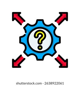 Uncertainty Icon Lineal Color Vector Illustration