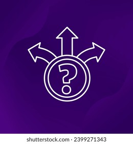 icono de línea de incertidumbre, vector de toma de decisiones