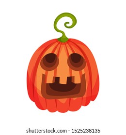 Uncertainty on a jack lantern. Vector illustration.