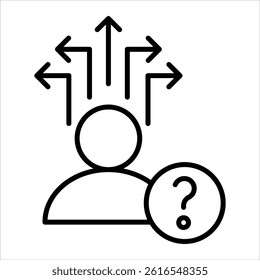 uncertainty outline icon vector illustration