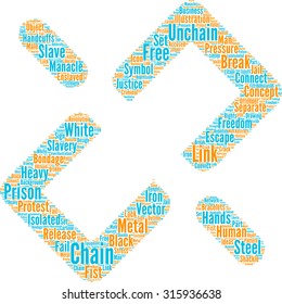 Unchain Broken chain concept word cloud