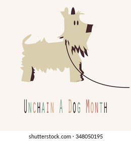 Unchain a Dog Month - Vector Illustration