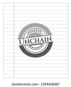 Unchain drawn with pencil strokes. Vector Illustration. Detailed.