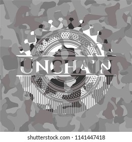 Unchain on grey camouflage texture