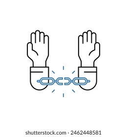 icono de línea de concepto desencadenado. Ilustración de elemento simple. diseño de símbolo de esquema de concepto desencadenado.
