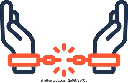 Unchained Icon Color Line Vector Illustration