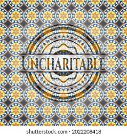 Uncharitable arabesque emblem. arabic decoration. 