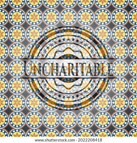 Uncharitable arabesque emblem. arabic decoration. 