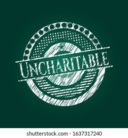 Uncharitable chalk emblem. Vector Illustration. Detailed.