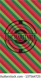 Uncharitable christmas badge background.