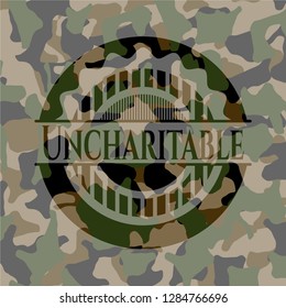 Uncharitable on camo pattern