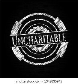 Uncharitable on chalkboard